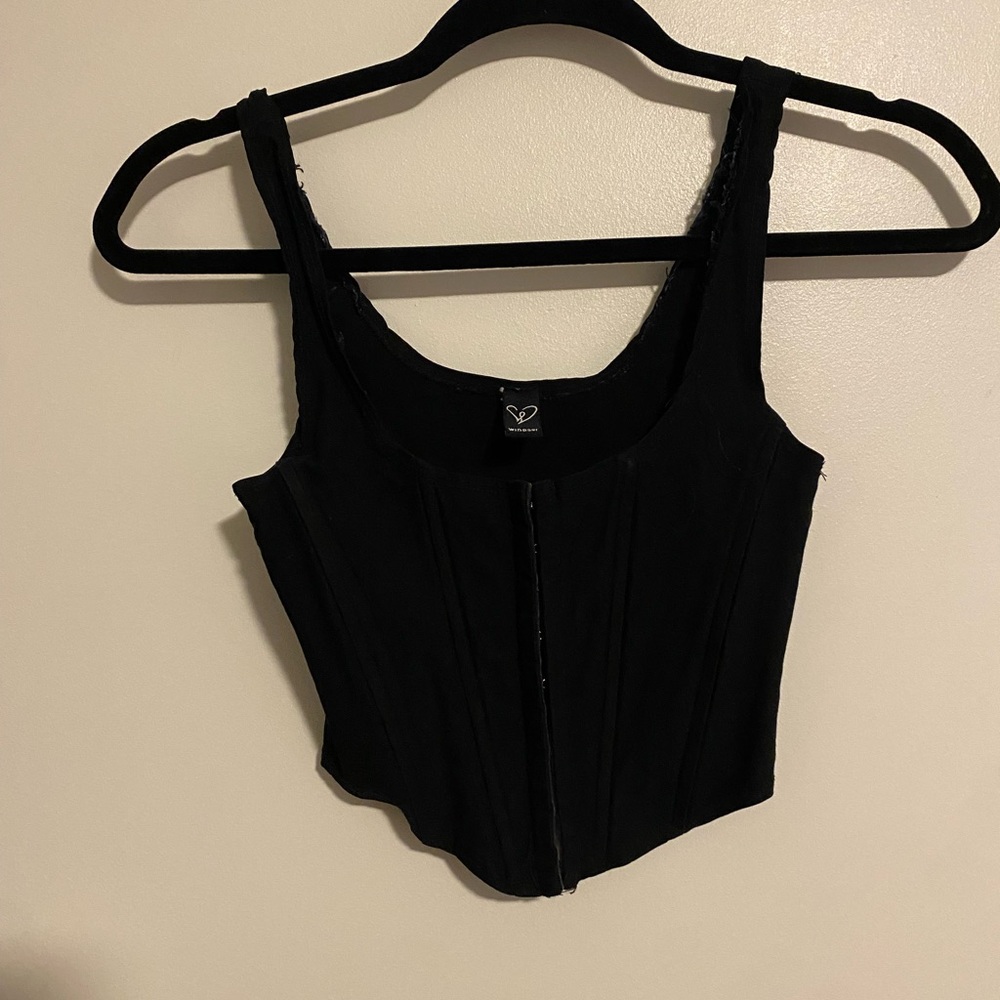 Windsor Black Fitted Bustier Tank Top